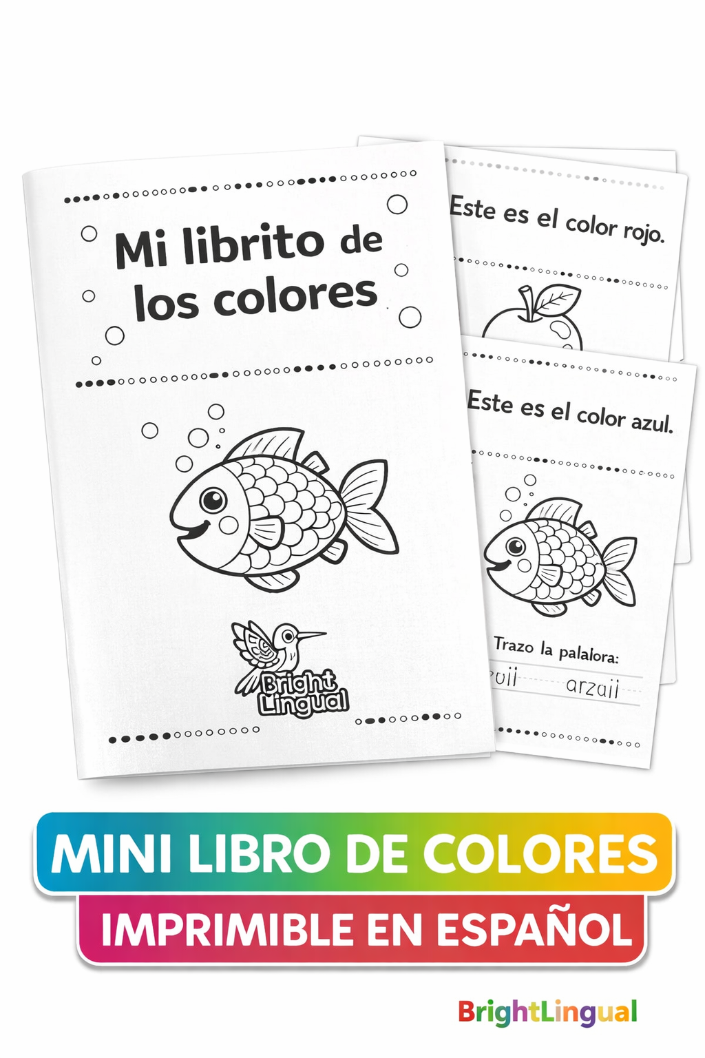 Mini Libro de Colores para Preescolar | Librito Imprimible en Español | Trazar y Colorear