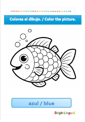 Pre-K Color by Word Worksheets | Bilingual English & Spanish | BrightLingual