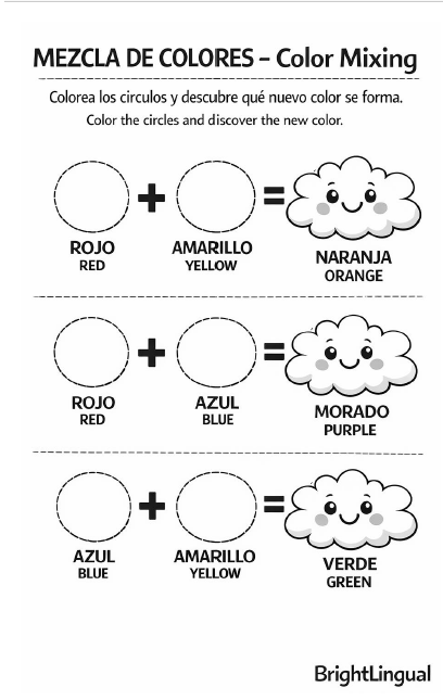 PreK Color Activity Pack – Bilingual (English & Spanish) | Printable Worksheets