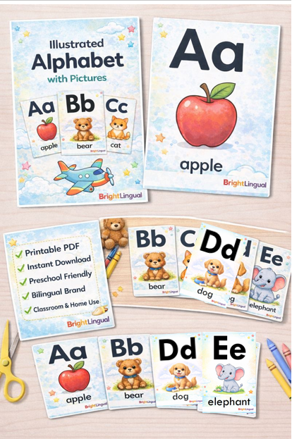 Alphabet Flashcards in English | ABC Cards | Preschool & Kindergarten