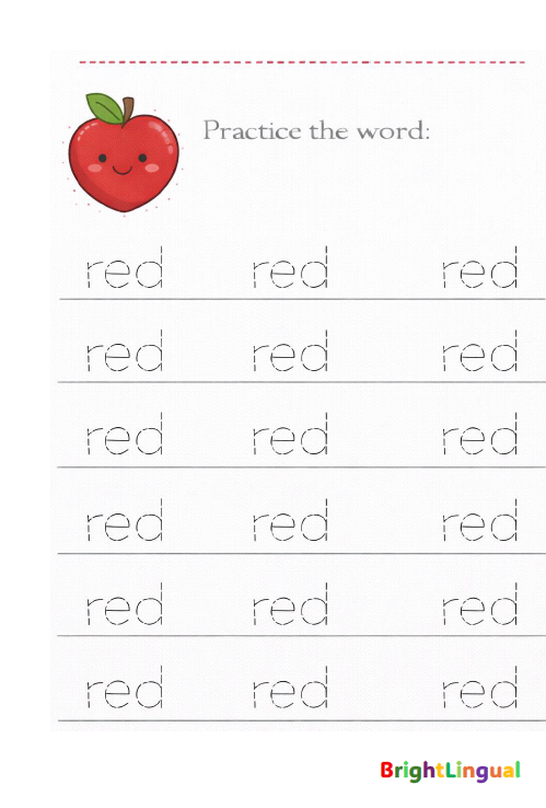 Pre-K Color Tracing Worksheets – English | Fine Motor Practice