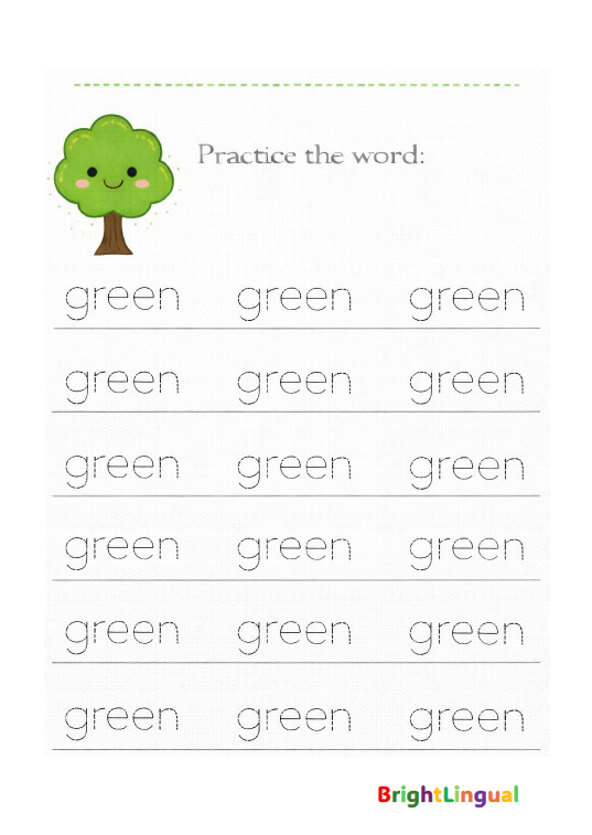 Pre-K Color Tracing Worksheets – English | Fine Motor Practice