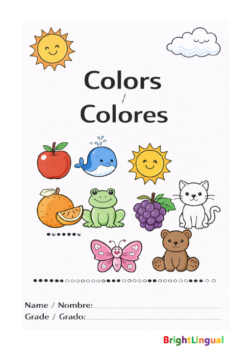 Pre-K Colors Tracing Worksheets – Bilingual (English & Spanish)
