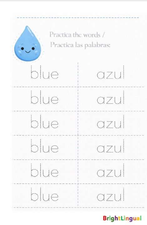 Pre-K Colors Tracing Worksheets – Bilingual (English & Spanish)
