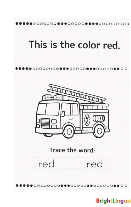 Pre-K Color Coloring & Tracing Book | English | Printable Workbook