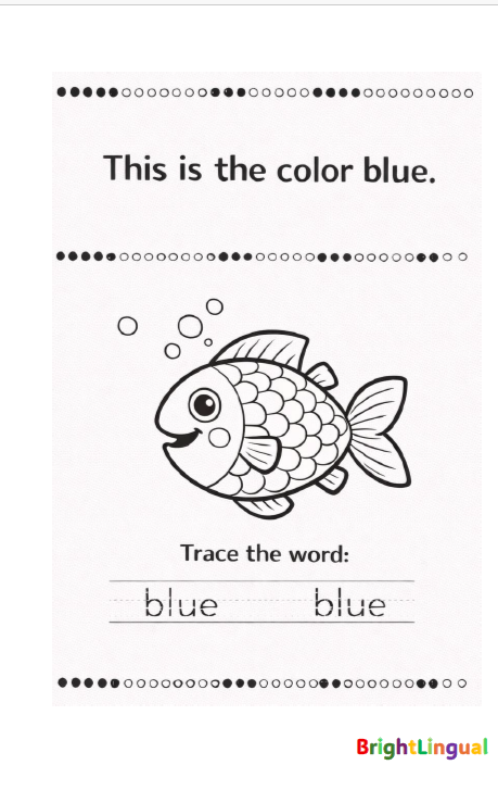 Pre-K Color Coloring & Tracing Book | English | Printable Workbook